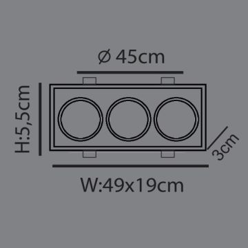 DÜNYA LED HS2603/B Beyaz Üçlü AR111 Spot Kasası
