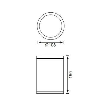 JUPITER JW963 AN 10x15 cm Antrasit Dış Mekan Sıva Üstü Spot - E27 Duylu - Metal