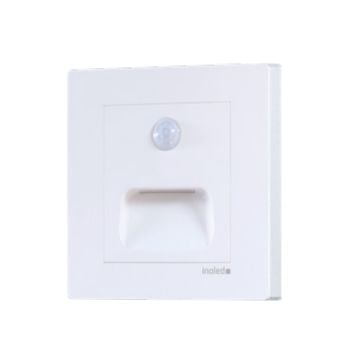 inoled 6101-01 1 Watt Sensörlü Beyaz Kare LED Merdiven Armatürü - Beyaz Işık (6500K)
