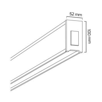 GOYA GY 8046-180 51 Watt 180 cm Siyah Mermer Desenli Sıva Üstü DİMLİ Lineer Armatür