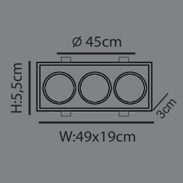 DÜNYA LED HS2603/S Siyah Üçlü AR111 Spot Kasası