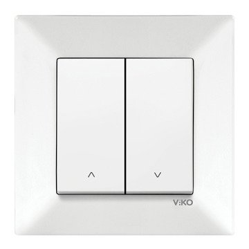 VİKO Karre/Meridian 90967016 İki Düğmeli Jaluzi Kumanda Anahtarı (Düğme+ Mekanizma) [Beyaz]