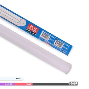 ACK AN20-01233 Neptün 36 Watt 120 cm LED Bant Armatür - Beyaz Işık (6500K)