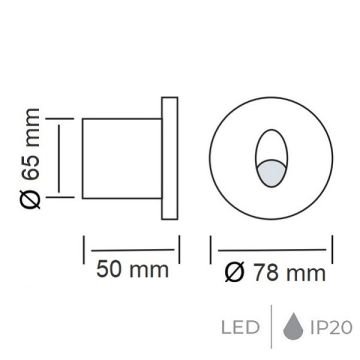HOROZ 079-002-0003 YAKUT 3 Watt Beyaz Sıva Altı Yuvarlak LED Merdiven Armatürü - Ilık Beyaz (4000K)