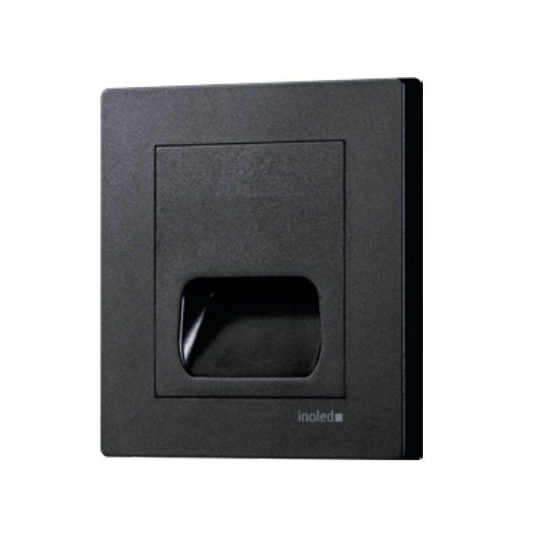 inoled 6105-02 1 Watt Siyah Kare LED Merdiven Armatürü - Gün Işığı (3000K)