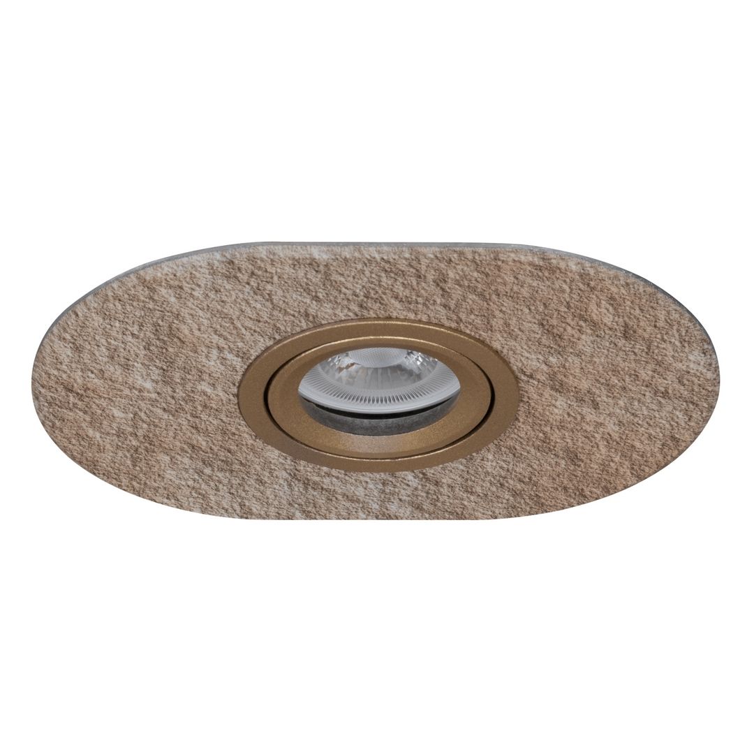 goldX ZE1000-40 Mardin Taş Desen Doğal Taş Sıva Altı Oval Spot Kasası