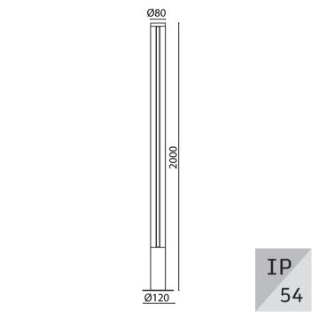 EGGE EG-9064 27 Watt 200 cm Antrasit LED Bollard Armatür - Gün Işığı (3000K)