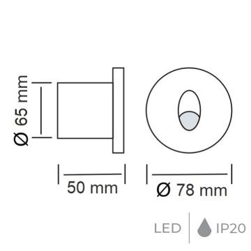 HOROZ 079-002-0003 YAKUT 3 Watt Siyah Sıva Altı Yuvarlak LED Merdiven Armatürü - Ilık Beyaz (4000K)