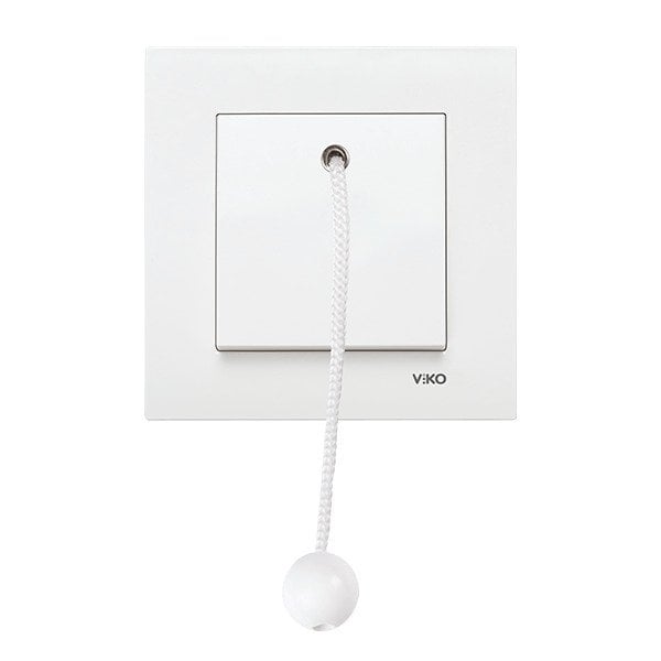 VİKO Karre/Meridian 90967018 İpli Acil Uyarı Butonu (Düğme+ Mekanizma) [Beyaz]
