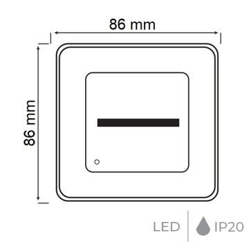 HOROZ 079-028-0002 RUBY 2 Watt Beyaz Kasa Sıva Altı Kare Sensörlü LED Merdiven Armatürü - Ilık Beyaz (4000K)