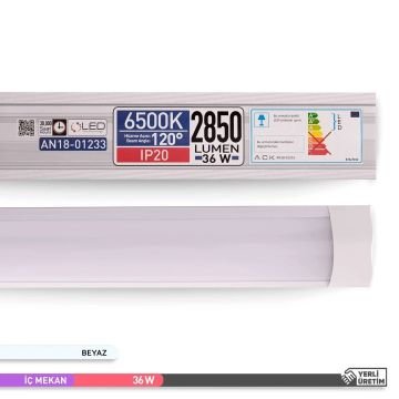 ACK AN18-01233 Venüs 36 Watt 120 cm OSRAM LED Bant Armatür - Beyaz Işık (6500K)