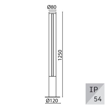 EGGE EG-9062 18 Watt 125 cm Antrasit LED Bollard Armatür - Gün Işığı (3000K)
