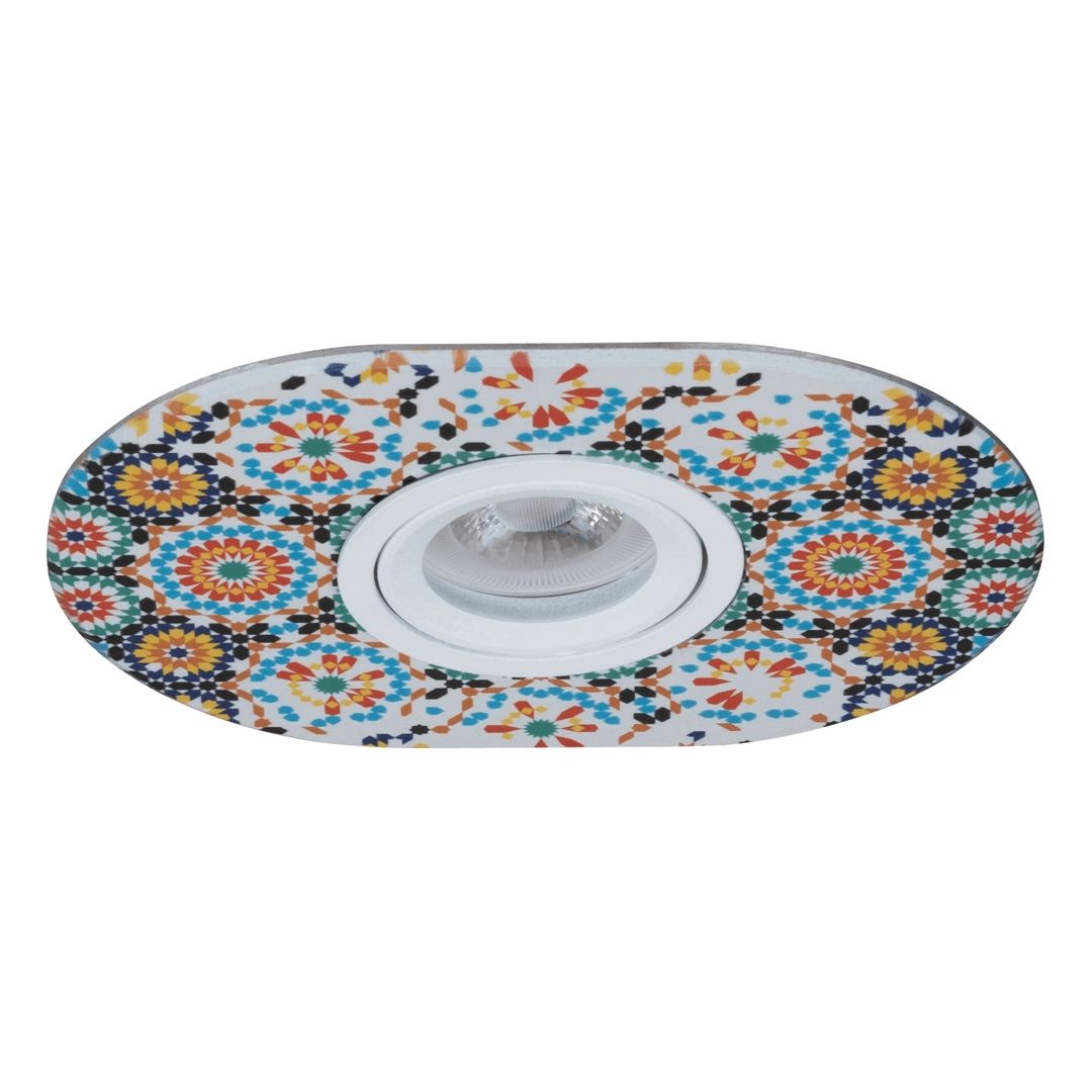 goldX ZE1000-44 Renkli Mozaik Desenli Sıva Altı Oval Spot Kasası