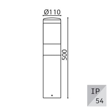 EGGE EG-9009 9 Watt 90 cm Antrasit LED Bollard Armatür - Gün Işığı (3000K)
