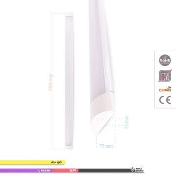 ACK AN18-01203 Venüs 36 Watt 120 cm OSRAM LED Bant Armatür - Gün Işığı (3000K)