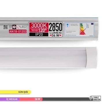 ACK AN18-01203 Venüs 36 Watt 120 cm OSRAM LED Bant Armatür - Gün Işığı (3000K)