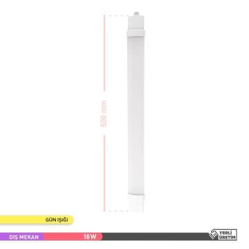 ACK AT02-00600 18 Watt 60 cm Nemliyer LED Etanj Armatür - Gün Işığı (3000K) - IP65