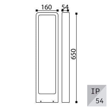 EGGE EG-9040 6 Watt 65 cm Antrasit LED Bollard Armatür - Gün Işığı (3000K)