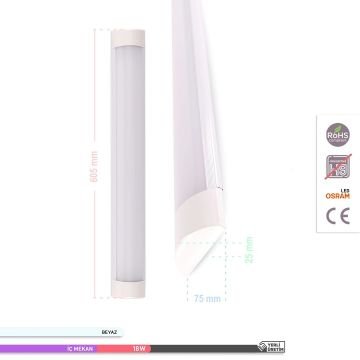 ACK AN18-00633 Venüs 18 Watt 60 cm OSRAM LED Bant Armatür - Beyaz Işık (6500K)