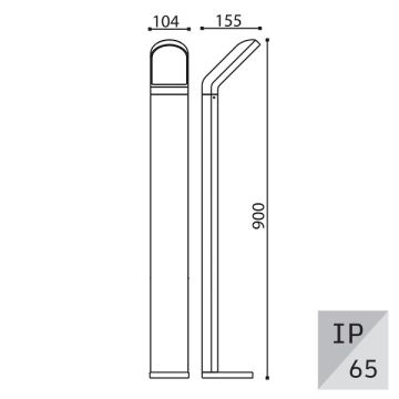 EGGE EG-9030 9 Watt 90 cm Antrasit LED Bollard Armatür - Gün Işığı (3000K)