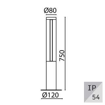 EGGE EG-9060 9 Watt 75 cm Antrasit LED Bollard Armatür - Gün Işığı (3000K)