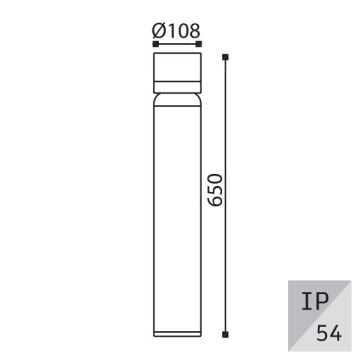 EGGE EG-9070 6 Watt 65 cm Antrasit LED Bollard Armatür - Gün Işığı (3000K)