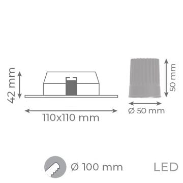 goldX ZE709-WH 12 Watt Beyaz Sıva Altı Kare LED Spot