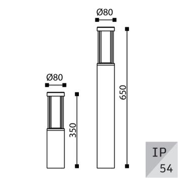 EGGE EG-9104 9 Watt 65 cm Antrasit LED Bollard Armatür - Gün Işığı (3000K)