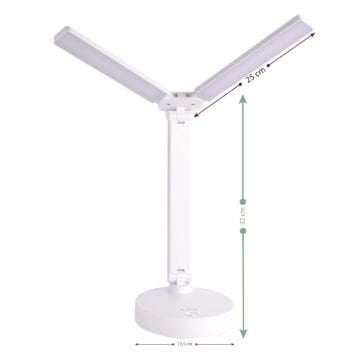 ACK AF11-10018 Dimli ve Dokunmatik Şarjlı LED Masa Lambası - 3 Işık Renkli (Beyaz + Ilık Beyaz + Gün Işığı)