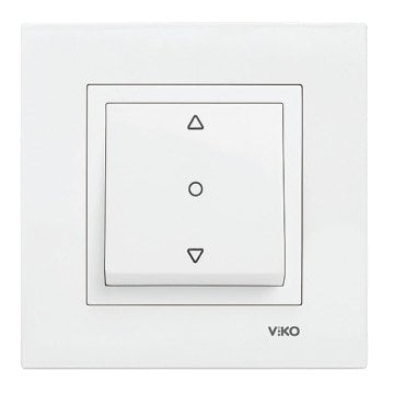 VİKO Karre/Meridian 90967072 Tek Düğmeli Jaluzi Kumanda Anahtarı (Düğme+ Mekanizma) [Beyaz]