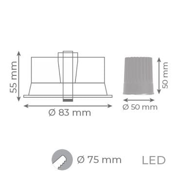 goldX ZE646-BE 12 Watt Sıva Altı Siyah Yuvarlak LED Spot