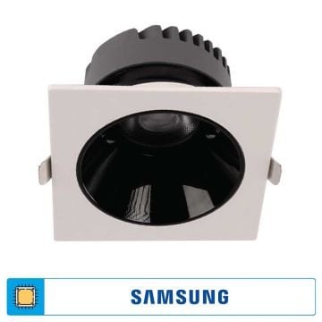 ACK AD10-02510 18 Watt Siyah-Beyaz Sıva Altı Kare SAMSUNG LED Spot - Ilık Beyaz (4000K)