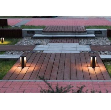 EGGE EG-9045 3x6 Watt 25 cm Antrasit LED Bollard Armatür - Gün Işığı (3000K)