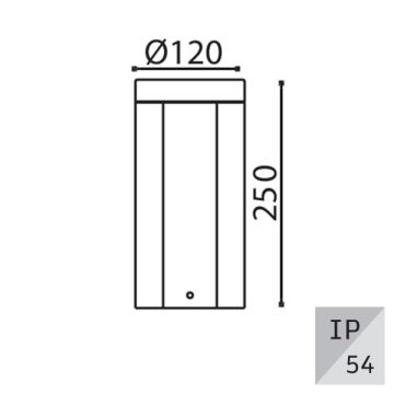 EGGE EG-9045 3x6 Watt 25 cm Antrasit LED Bollard Armatür - Gün Işığı (3000K)