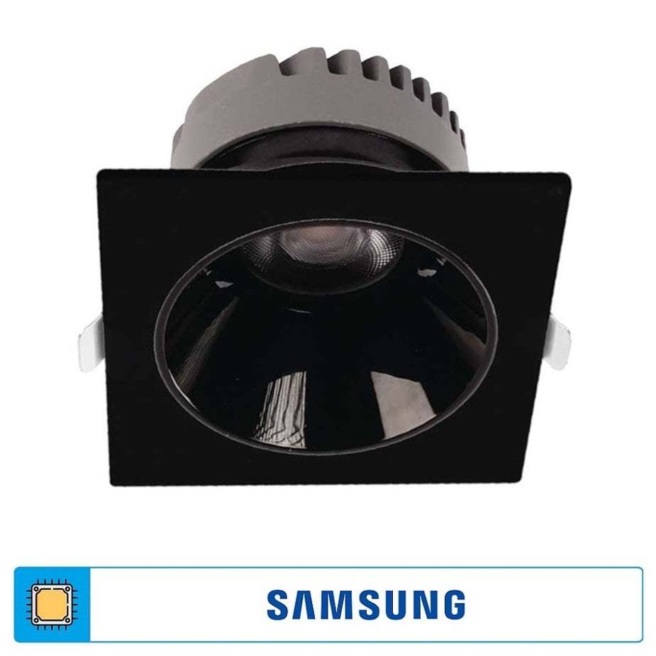 ACK AD10-02531 18 Watt Siyah Sıva Altı Kare SAMSUNG LED Spot - Beyaz Işık (6500K)