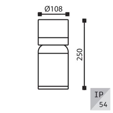 EGGE EG-9065 6 Watt 25 cm Antrasit LED Bollard Armatür - Gün Işığı (3000K)