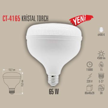 CATA CT-4165 65 Watt Torch LED Ampul - Beyaz Işık (6400K)