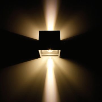 EGGE EG-7520 2x3 Watt Siyah Siyah/Beyaz Çift Yönlü LED Aplik - Gün Işığı (3000K)
