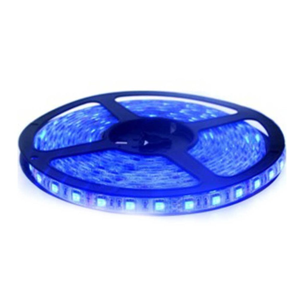 K2 GLOBAL KCL005 12 Volt 3 Çipli Mavi Şerit Led - 10 Watt/Metre [5 Metre]