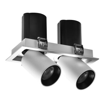 MOLLED MOL5017 2x20 Watt Siyah/Beyaz Kasa Hareketli LED Mağaza Spotu (SAMSUNG/OSRAM LED & EAGLERISE/PHILIPS/LIFUD Driver)