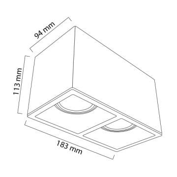 GOYA GY 1862-8 2x8 Watt Siyah-Titanyum Gri Sıva Üstü İkili LED Spot