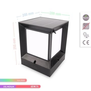 ACK AG60-08891 40 Watt/h RGB Solar Set Üstü Armatür (PC Gövde)