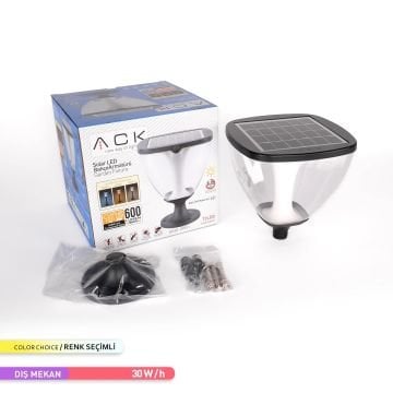 ACK AG60-09891 30 Watt/h Solar Set Üstü Armatür - 3 Işık Renki (Beyaz + Ilık Beyaz + Gün Işığı) - PC Gövde