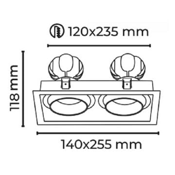 MOLLED MOL5026 2x30 Watt Beyaz/Siyah Kasa LED Mağaza Spotu (SAMSUNG/OSRAM LED & EAGLERISE/PHILIPS/LIFUD Driver)