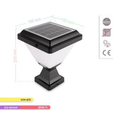 ACK AG60-06801 20 Watt/h Solar Set Üstü Aplik - Gün Işığı (3000K) - PC Gövde