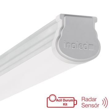 inoled 2944-K-02 40 Watt 120 cm Radar Sensörlü ve Acil Aydınlatma Kitli Nemliyer LED Etanj - Gün Işığı (3000K)