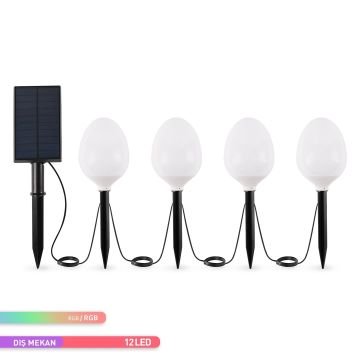 ACK AG60-05891 RGB Solar Kazıklı Bahçe Armatürü (Dörtlü Takım)