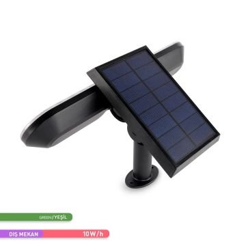 ACK AG60-02851 10 Watt/h Solar Aplik/Solar Kazıklı Bahçe Armatürü - Yeşil Işık - PC Gövde