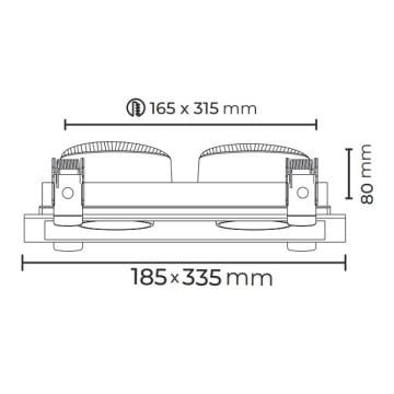 MOLLED MOL2082Y 2x20 Watt Beyaz Kasa LED Mağaza Spotu (SAMSUNG/OSRAM LED & EAGLERISE/PHILIPS/LIFUD Driver)