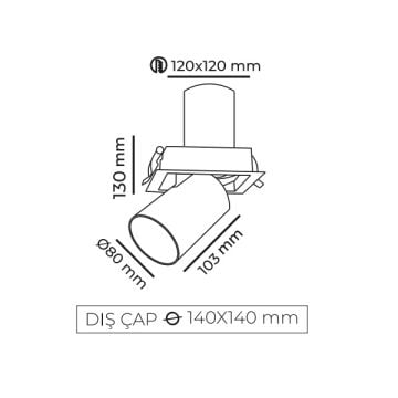 MOLLED MOL5014 30 Watt Beyaz/Siyah Kasa Hareketli LED Mağaza Spotu (SAMSUNG/OSRAM LED & EAGLERISE/PHILIPS/LIFUD Driver)